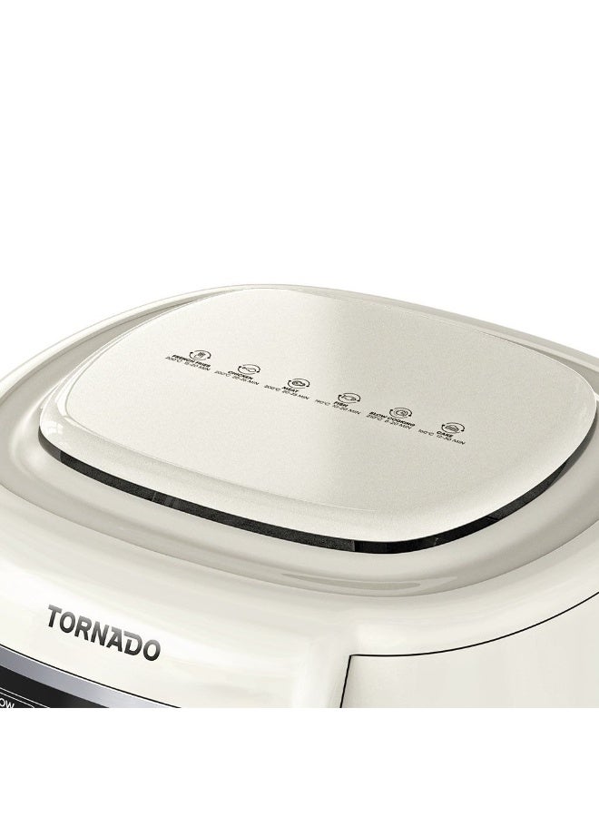 TORNADO 1550W 4L Oil-Free Air Fryer - LED Digital Display (Cream x Silver THF-1554D-XL-CS) - Image 4