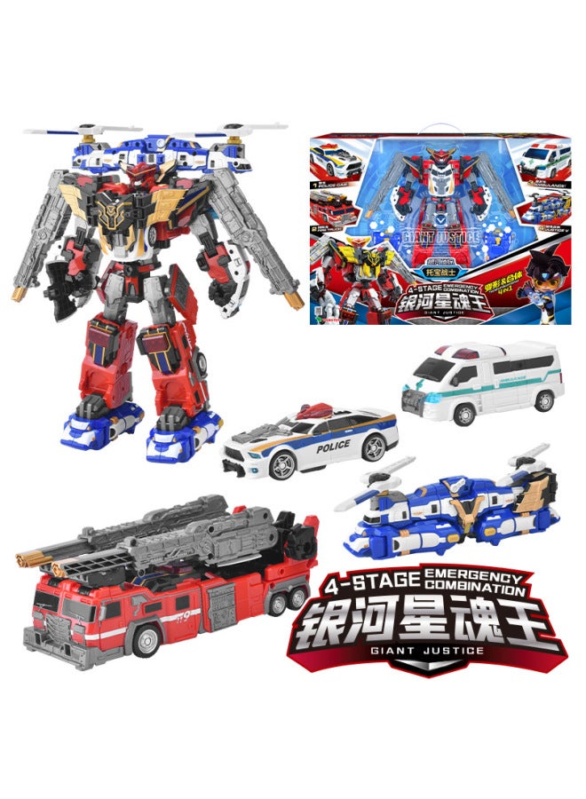 Tobao Warrior Galaxy Detective Series Broken Tiangang Wing Justice Special Police God Of War Deformation Robot Children's Toys-Color:Galaxy Star Soul King-Diamond Edition 7736 - Image 1