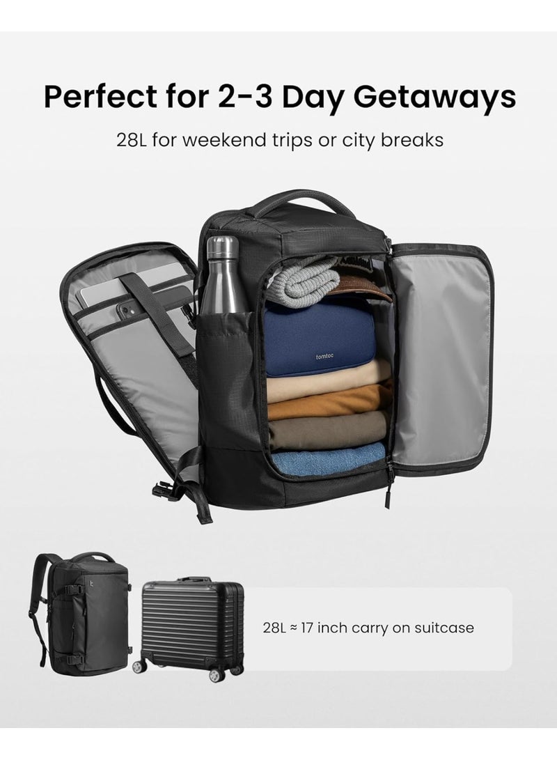 Tomtoc Navigator-T66 Liteway 28L Travel Backpack – TSA-Friendly Carry-On Laptop Backpack Fits 16 Inch, Clamshell Business Weekender Bag with YKK Zippers, Lightweight Water-Resistant Rucksack - Image 4