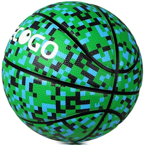 PECOGO Official Rubber Basketball 255 Outdoor Indoor Mens Green Basketball Ball Size 4 for Kids Youth Teen Boys and Girls Gift IdeasWithout Pump - Image 3