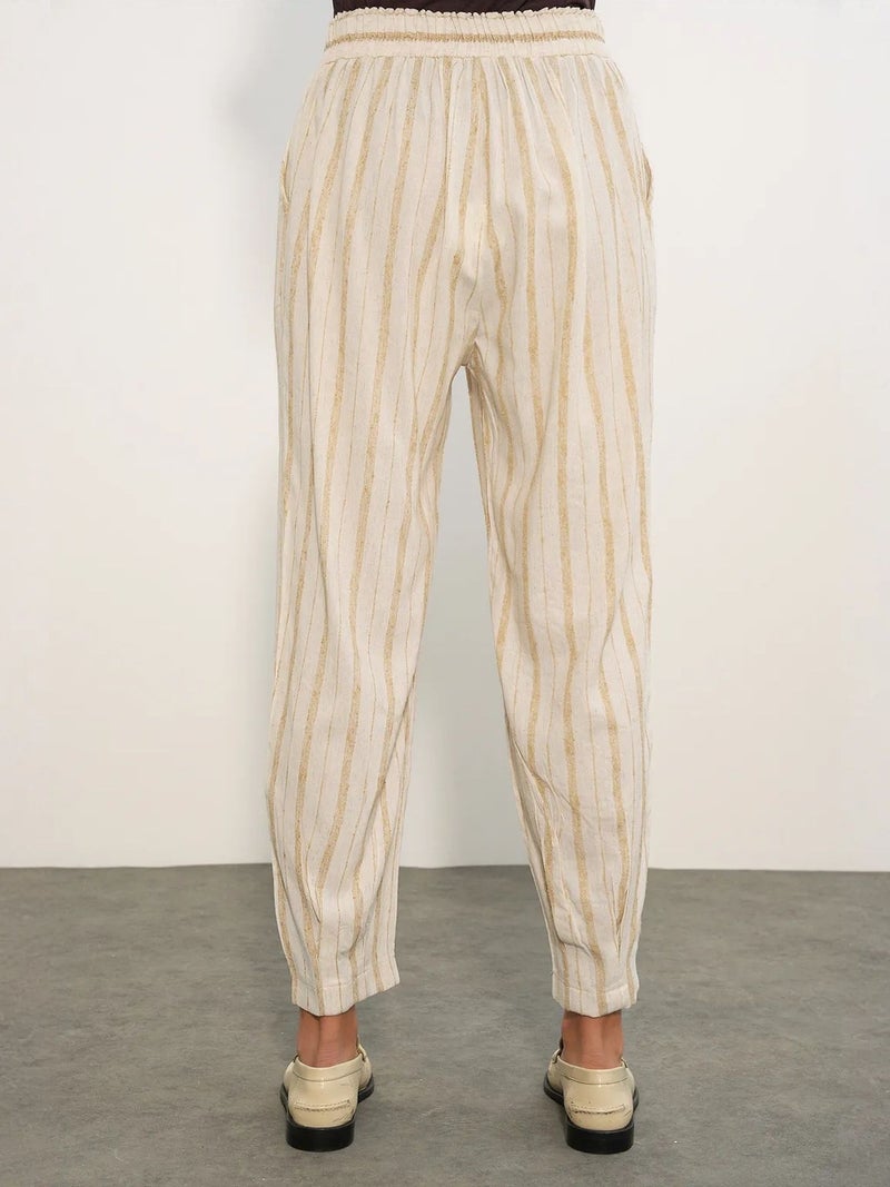 BIG DART BDART Striped Linen-blend Jogger Pants - Image 5