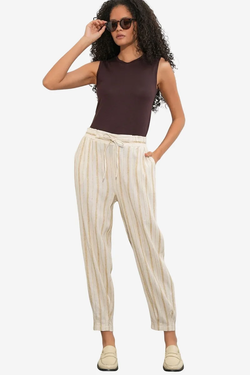 بيغ دارت BDART Striped Linen-blend Jogger Pants