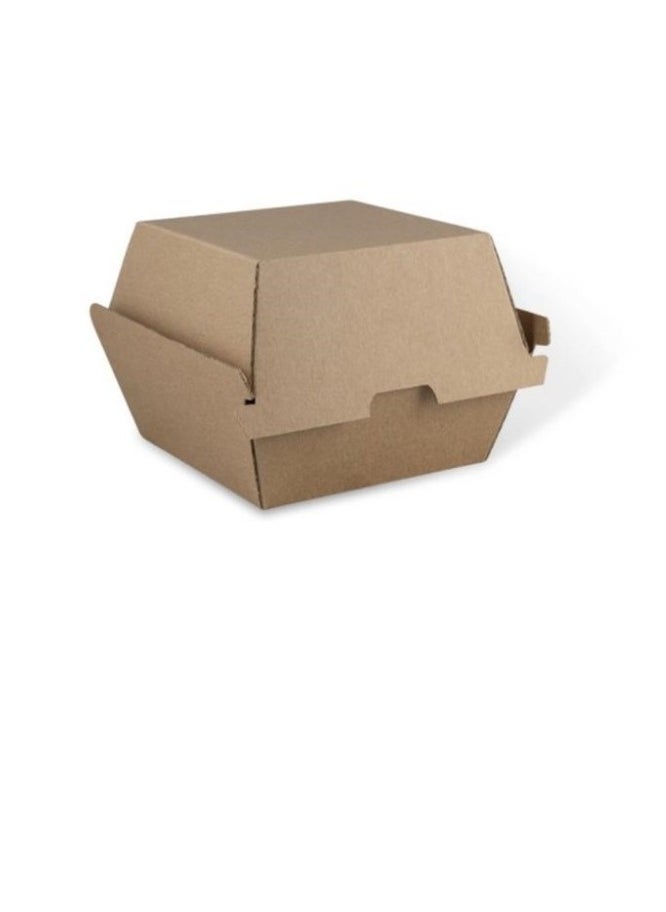 SKP Plastic Brown Paper Burger Boxes with Locking Lid (20 pcs) 