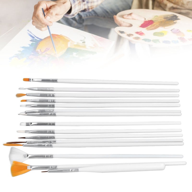 Cookies Brushes Set 15-Piece Soft Bristles Comfortable Handle - Easy To Clean Cake Decorating Brushes for DIY Baking Fondant Sugar Craft - Image 4