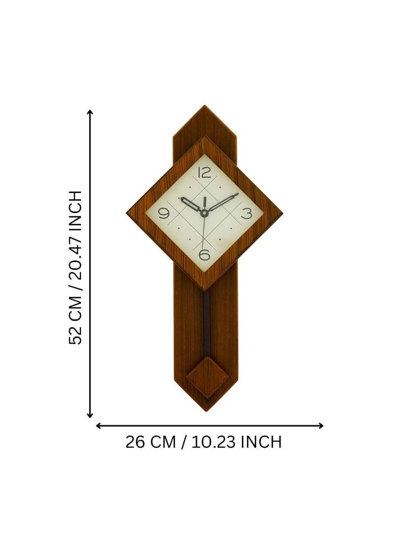 Craft Smith - CRAFT SMITH Decorative Vertical Wooden Analog Brown Home/Office Decor Pendulum Wall Clock with Striking Movement (Size: 26 x 7 x 52 CM | Weight: 960 grm | Colour: Brown) - Image 1