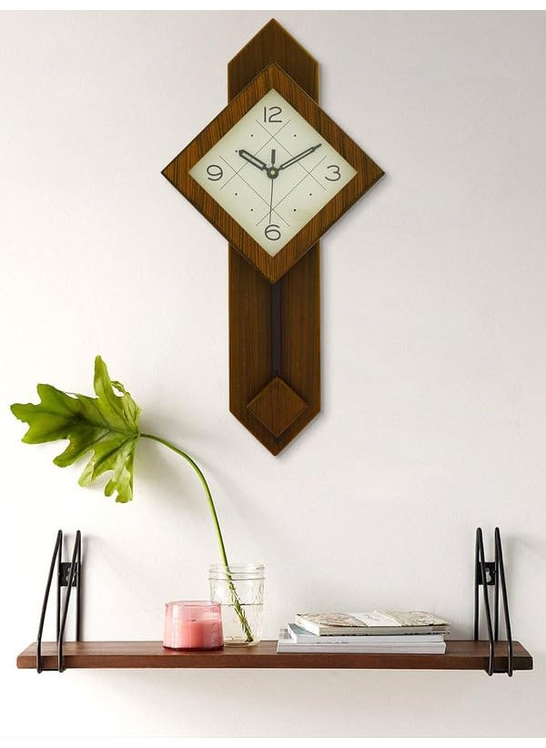 Craft Smith - CRAFT SMITH Decorative Vertical Wooden Analog Brown Home/Office Decor Pendulum Wall Clock with Striking Movement (Size: 26 x 7 x 52 CM | Weight: 960 grm | Colour: Brown) - Image 1