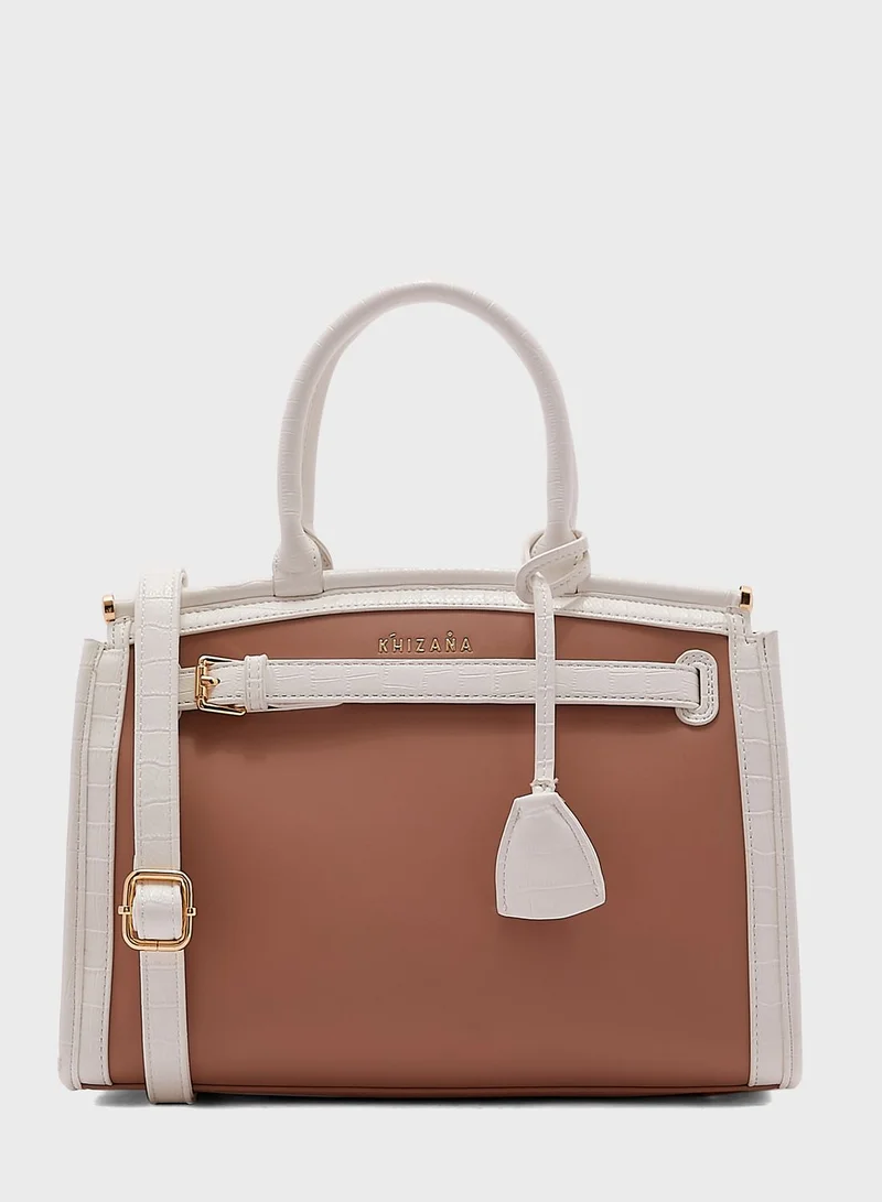 Khizana Croc Effect Trim Tote Bag