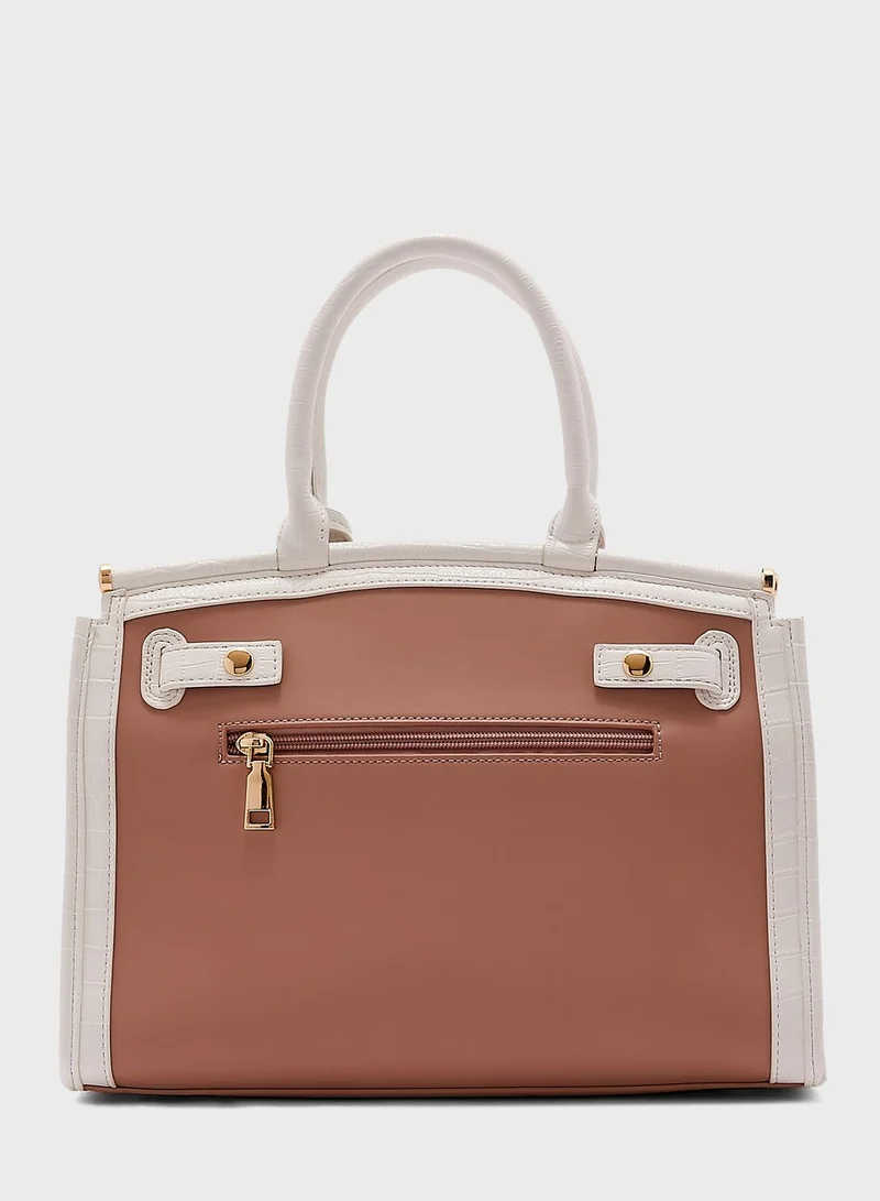 Khizana Croc Effect Trim Tote Bag