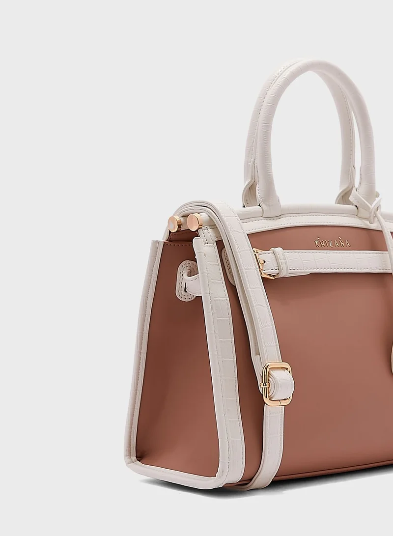 Khizana Croc Effect Trim Tote Bag
