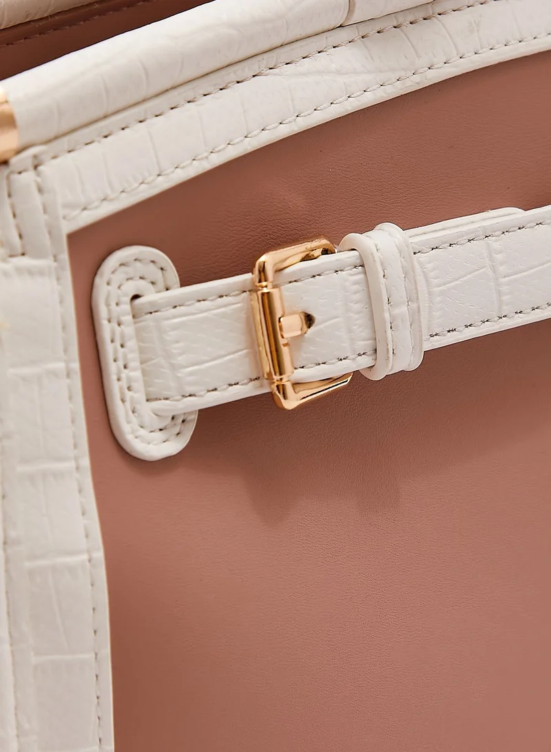 Khizana Croc Effect Trim Tote Bag