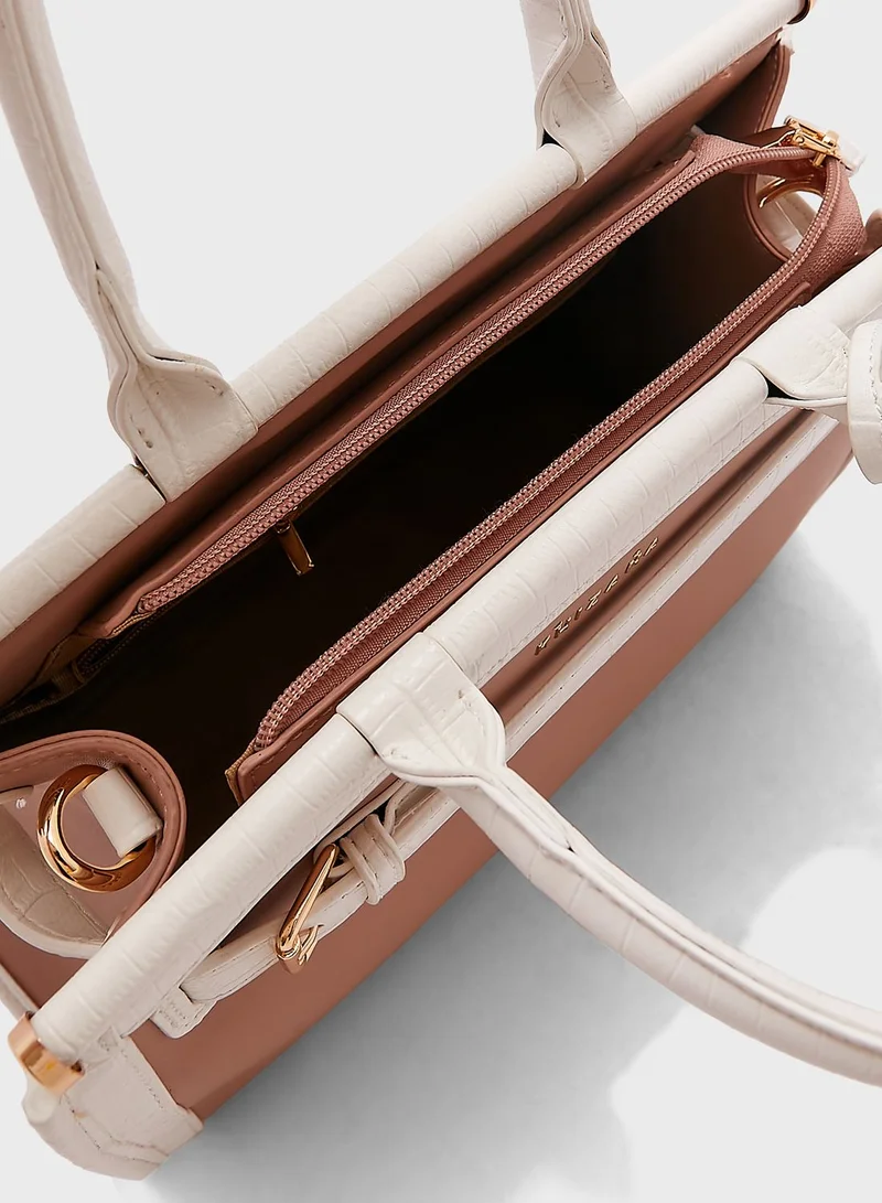 Khizana Croc Effect Trim Tote Bag