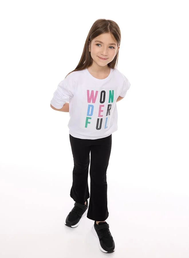 victor and jane Victor And Jane Girls Multi Sequined Top and Flared Leggings Set