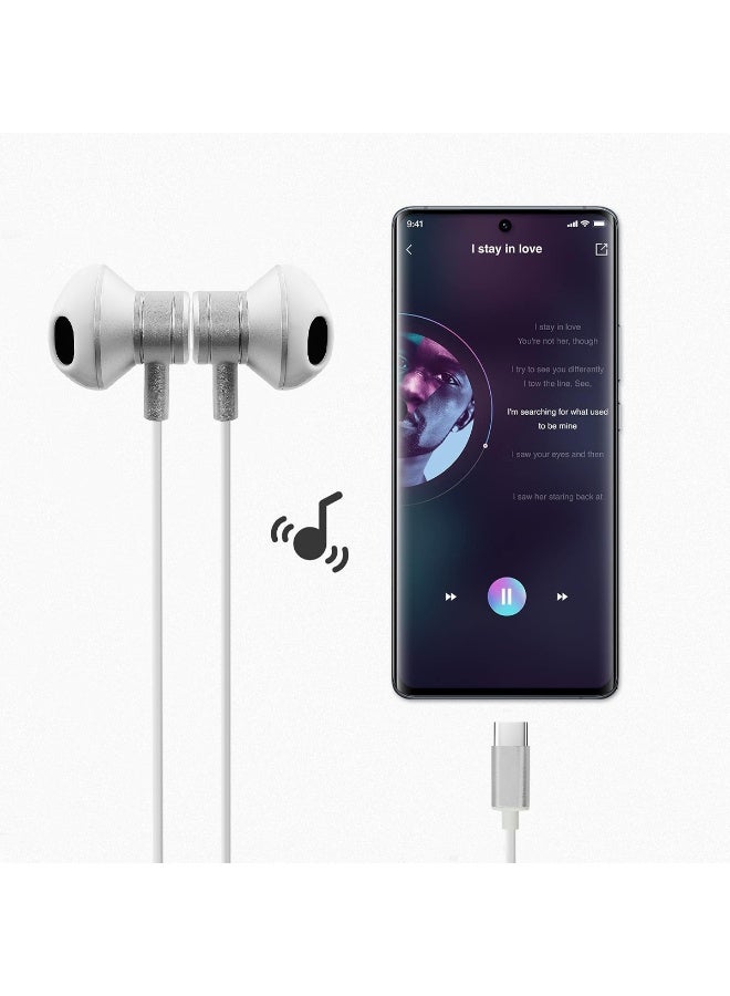 آیمی سماعات أذن ستيريو بموصل من النوع C IM-EP114، صوت عالي الدقة، تصميم مريح شبه داخل الأذن، ميكروفون مدمج وجهاز تحكم عن بعد، لمسة نهائية فاخرة، كابل مقاوم للعرق ومتين، مثالية للعمل والتمرين والسفر والتنقل، طول 1.2 متر، لون أبيض - Image 2