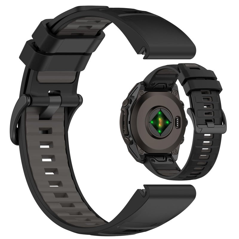 Disscool Adjustable 22mm Silicone Strap Compatible with Garmin Fenix 8/Fenix 7/Quatix 7 Pro – Sport Wristband - Image 2