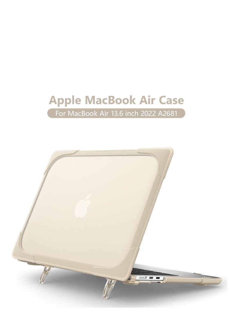 GULFLINK Hard Shell Case Cover with Kickstand Shockproof Function for MacBook Air 2022 (A2681) 13.6inch Khaki  - Image 1