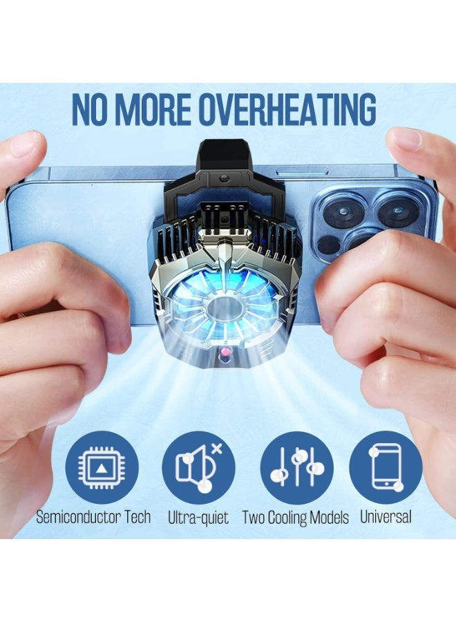 Phone Cooler Gaming Fan, 92mm, LED, Dual Speeds, RGB, Mobile Cooler for iPhone & Smartphones 4.5-7in, Live Streaming - Image 1