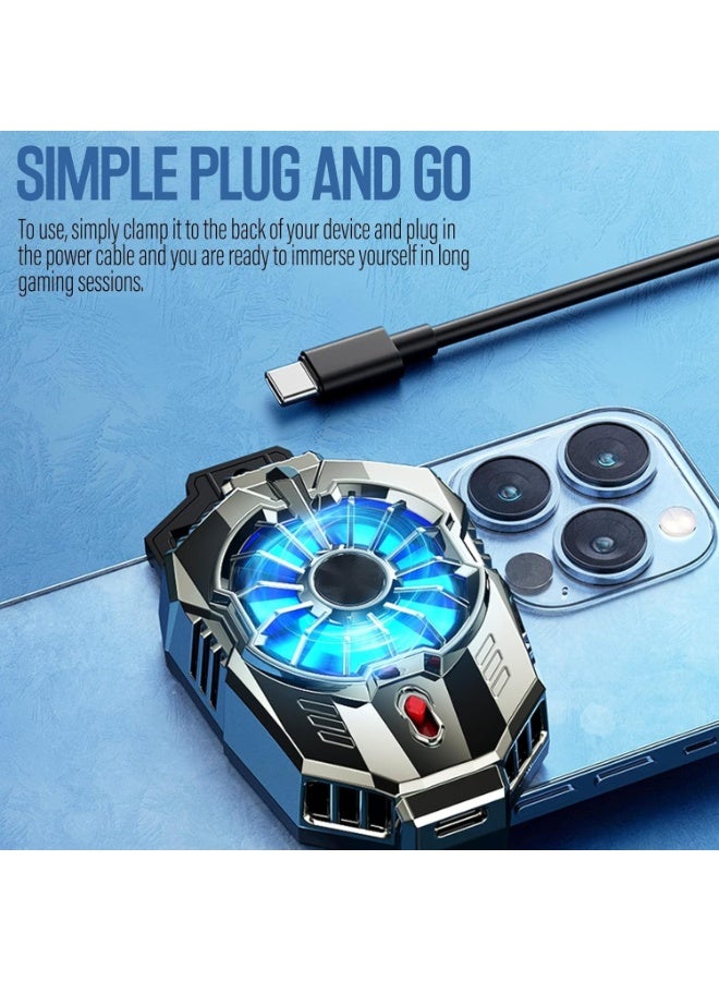 Phone Cooler Gaming Fan, 92mm, LED, Dual Speeds, RGB, Mobile Cooler for iPhone & Smartphones 4.5-7in, Live Streaming - Image 5