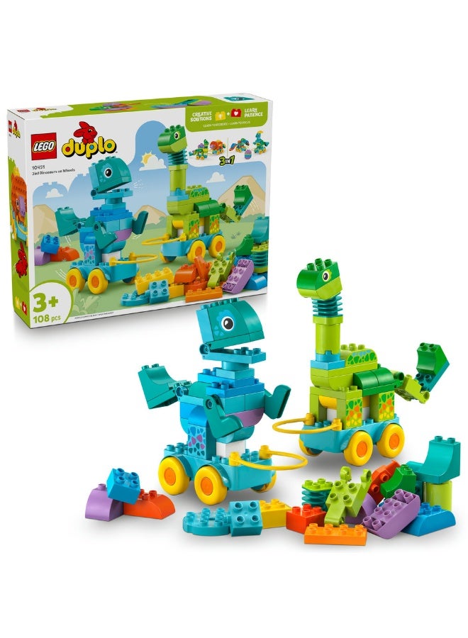 LEGO Duplo Town 3In1 Dinosaurs On Wheels 10451 (108) Pieces  - Image 1