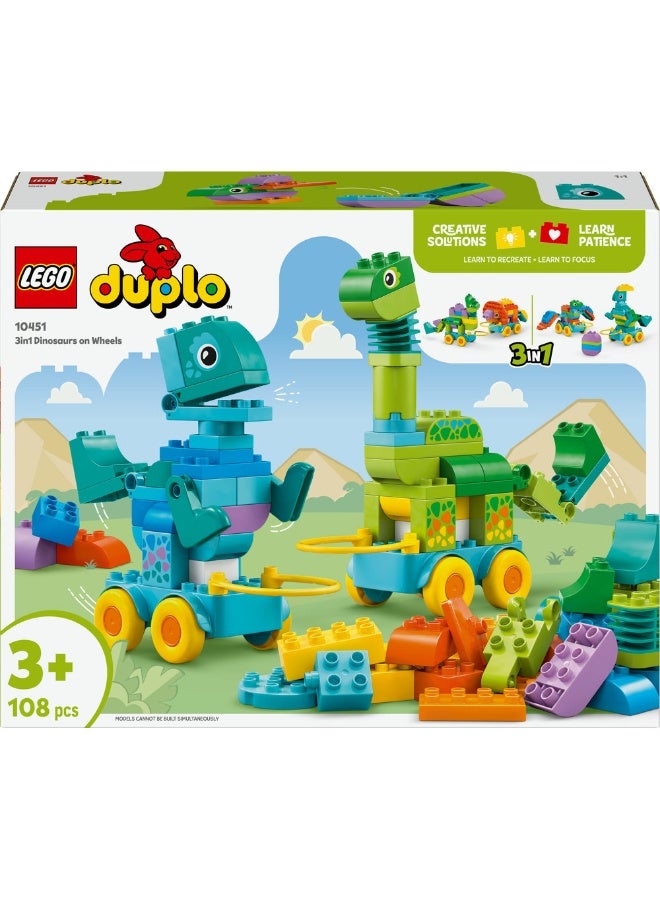 LEGO Duplo Town 3In1 Dinosaurs On Wheels 10451 (108) Pieces  - Image 2