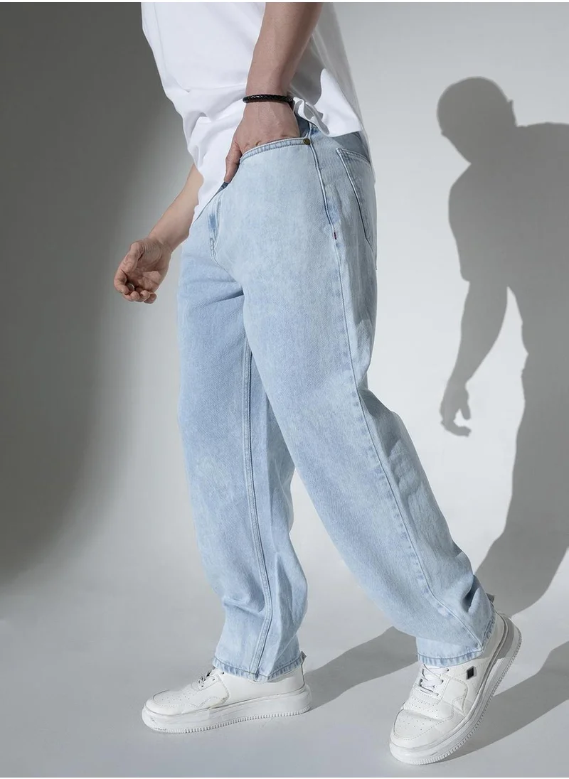 Hubberholme Blue Relaxed Fit Jeans Solid design crafted from 100% Cotton with Button closure.
