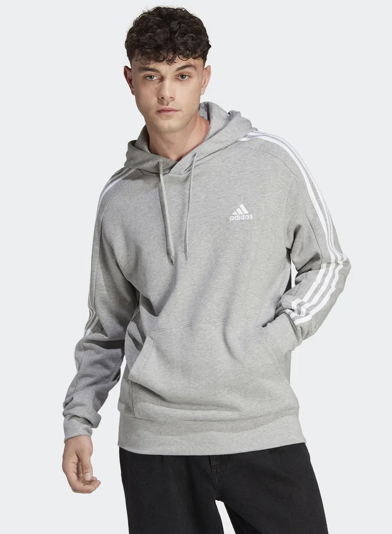 Adidas 3 Stripe Essential French Terry Hoodie