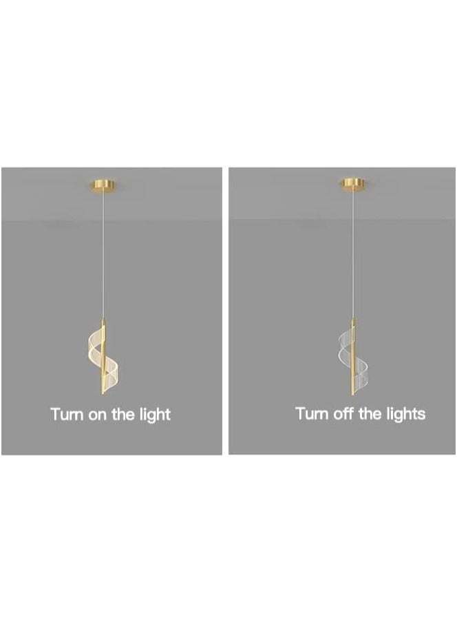 يزما العالمية YZMA GLOBAL مصباح قلادة LED نورديك – مصباح معلق ذهبي حديث – ارتفاع قابل للتعديل – لمسات كريستالية – إضاءة LED دافئة – ثريا أنيقة لغرفة الطعام، غرفة المعيشة، المطبخ، غرفة النوم – تركيب سهل - Image 3