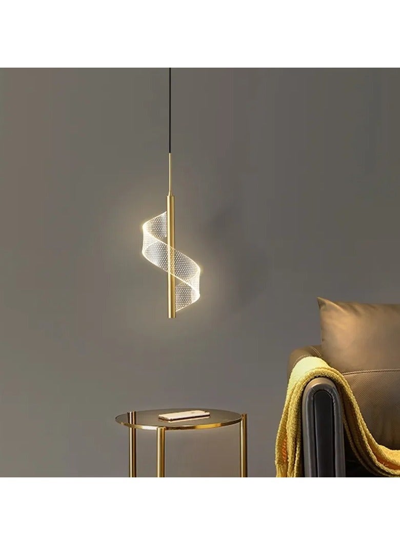 يزما العالمية YZMA GLOBAL مصباح قلادة LED نورديك – مصباح معلق ذهبي حديث – ارتفاع قابل للتعديل – لمسات كريستالية – إضاءة LED دافئة – ثريا أنيقة لغرفة الطعام، غرفة المعيشة، المطبخ، غرفة النوم – تركيب سهل - Image 5