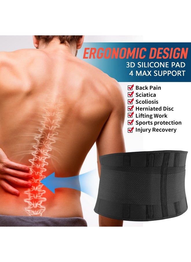 FEATOL FEATOL Back Brace for Lower Back Pain Relief，Heavy Work Lifting, Sciatica, Herniated Disc with Ergonomically 3D Silicone Pad Men & Women XXL  - Image 2