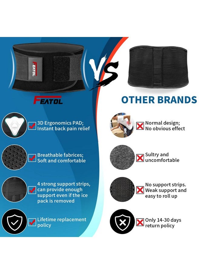 FEATOL FEATOL Back Brace for Lower Back Pain Relief，Heavy Work Lifting, Sciatica, Herniated Disc with Ergonomically 3D Silicone Pad Men & Women XXL  - Image 5