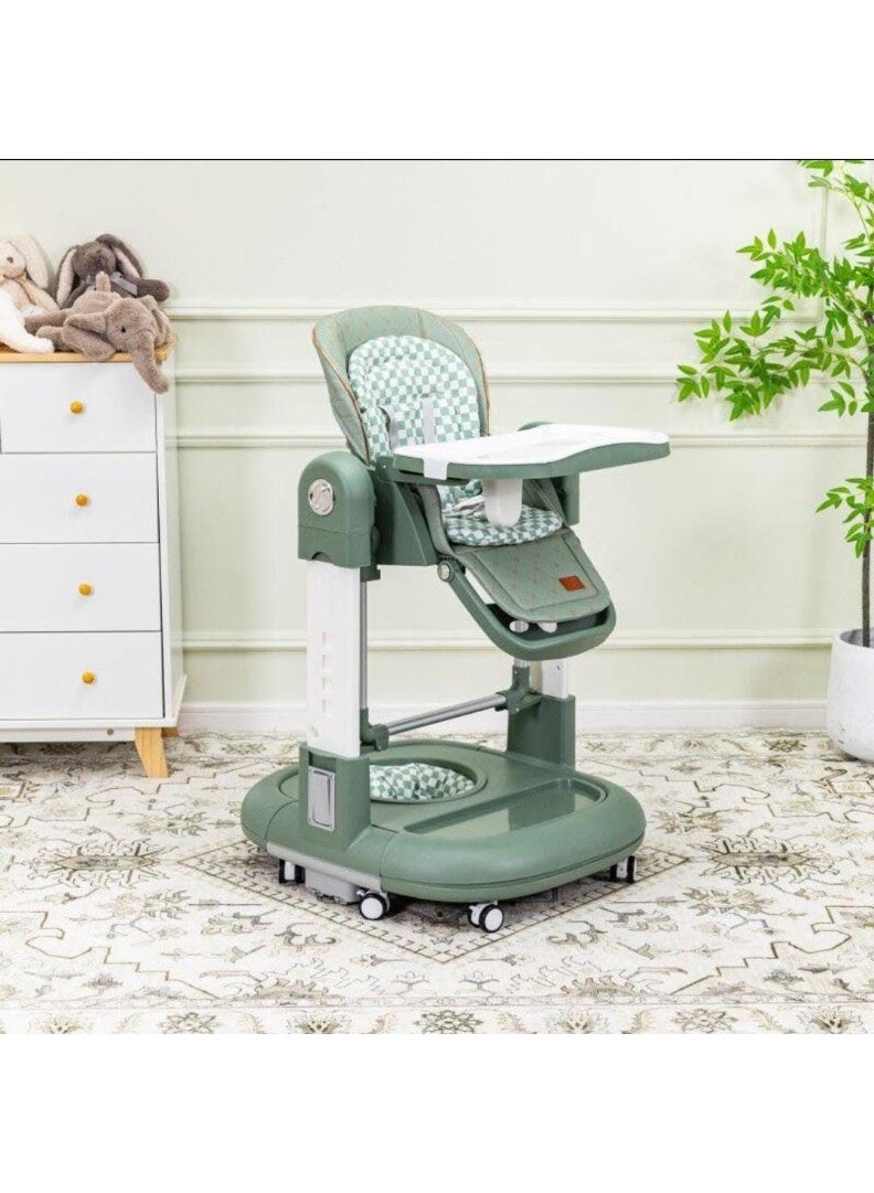امبريلا كرسي طعام مرتفع للأطفال من امبريلا 3 في 1 كرسي طعام و مشاية وكرسي هزاز لون اخضر فات - Image 1