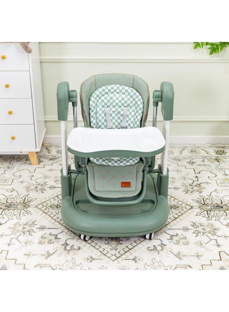 امبريلا كرسي طعام مرتفع للأطفال من امبريلا 3 في 1 كرسي طعام و مشاية وكرسي هزاز لون اخضر فات - Image 3