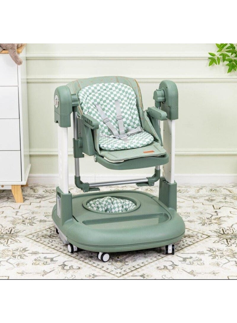 امبريلا كرسي طعام مرتفع للأطفال من امبريلا 3 في 1 كرسي طعام و مشاية وكرسي هزاز لون اخضر فات - Image 5