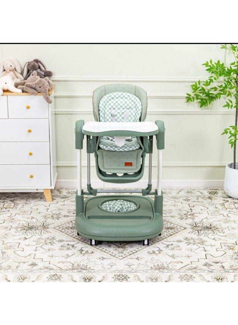 امبريلا كرسي طعام مرتفع للأطفال من امبريلا 3 في 1 كرسي طعام و مشاية وكرسي هزاز لون اخضر فات - Image 4