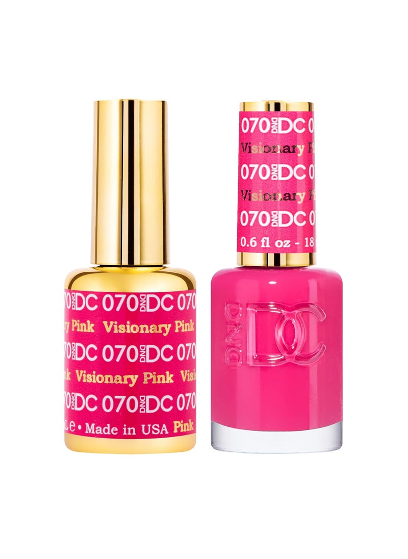 DAISY DND - DND DC Gel Polish Set, Pink Collection, UV/LED Gel Polish and Air Dry Nail Lacquer, Matching Chip-Free Polish Duo, 070 Visionary Pink, 0.5 Fl Oz - Image 1
