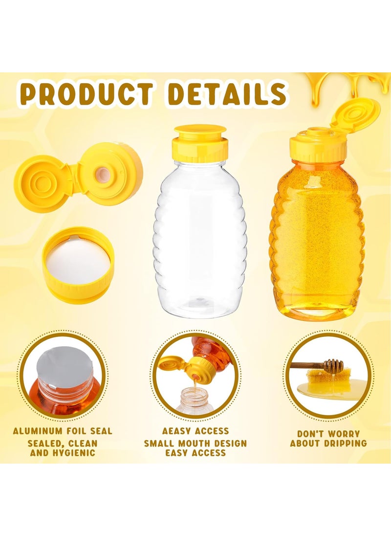 Nosiny Nosiny 72 Pack 8 oz 12 oz 18 oz Honey Bottles Clear Plastic Squeeze Bottle Empty Refillable Jar Dispenser with Leak Proof Flip Caps Honey Containers for Storing and Dispensing  - Image 3