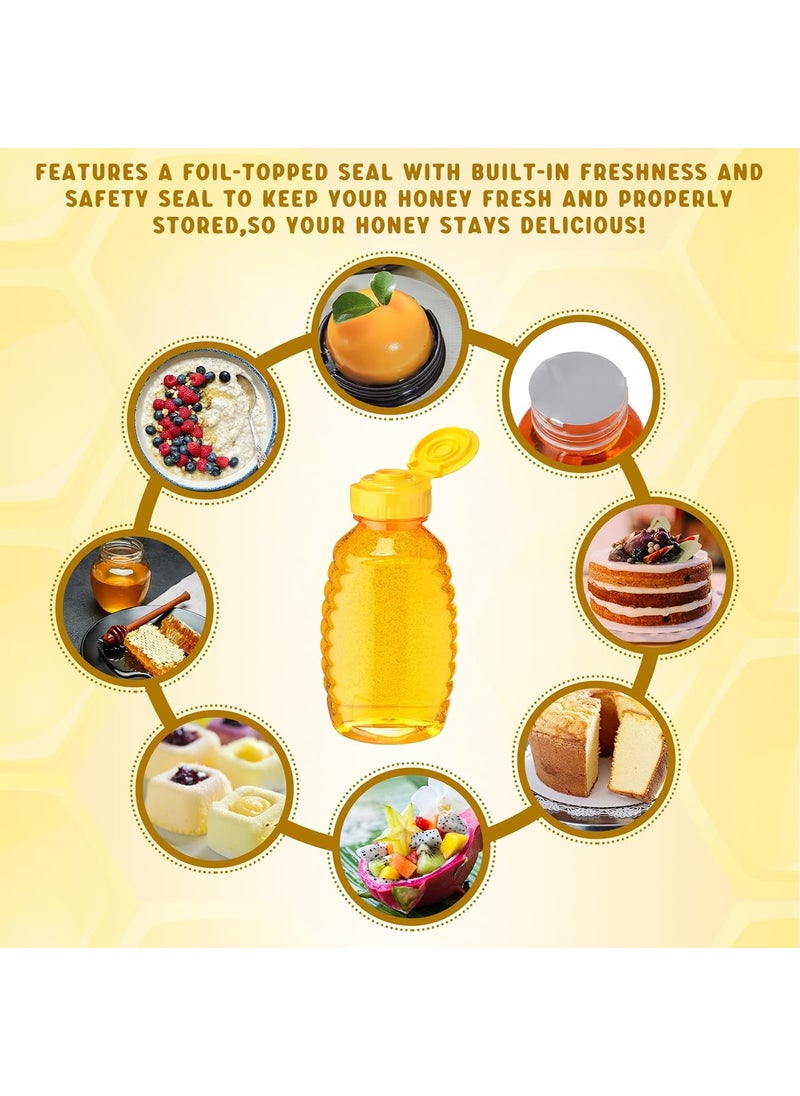 Nosiny Nosiny 72 Pack 8 oz 12 oz 18 oz Honey Bottles Clear Plastic Squeeze Bottle Empty Refillable Jar Dispenser with Leak Proof Flip Caps Honey Containers for Storing and Dispensing  - Image 4