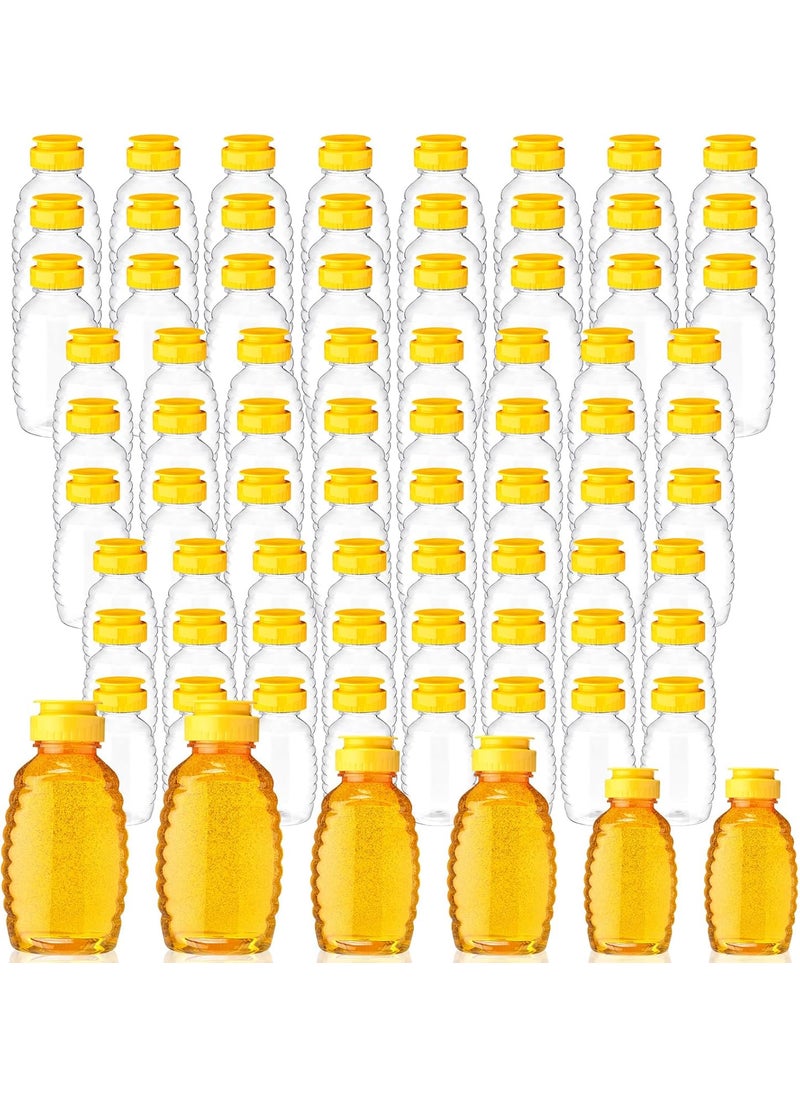 Nosiny Nosiny 72 Pack 8 oz 12 oz 18 oz Honey Bottles Clear Plastic Squeeze Bottle Empty Refillable Jar Dispenser with Leak Proof Flip Caps Honey Containers for Storing and Dispensing  - Image 1