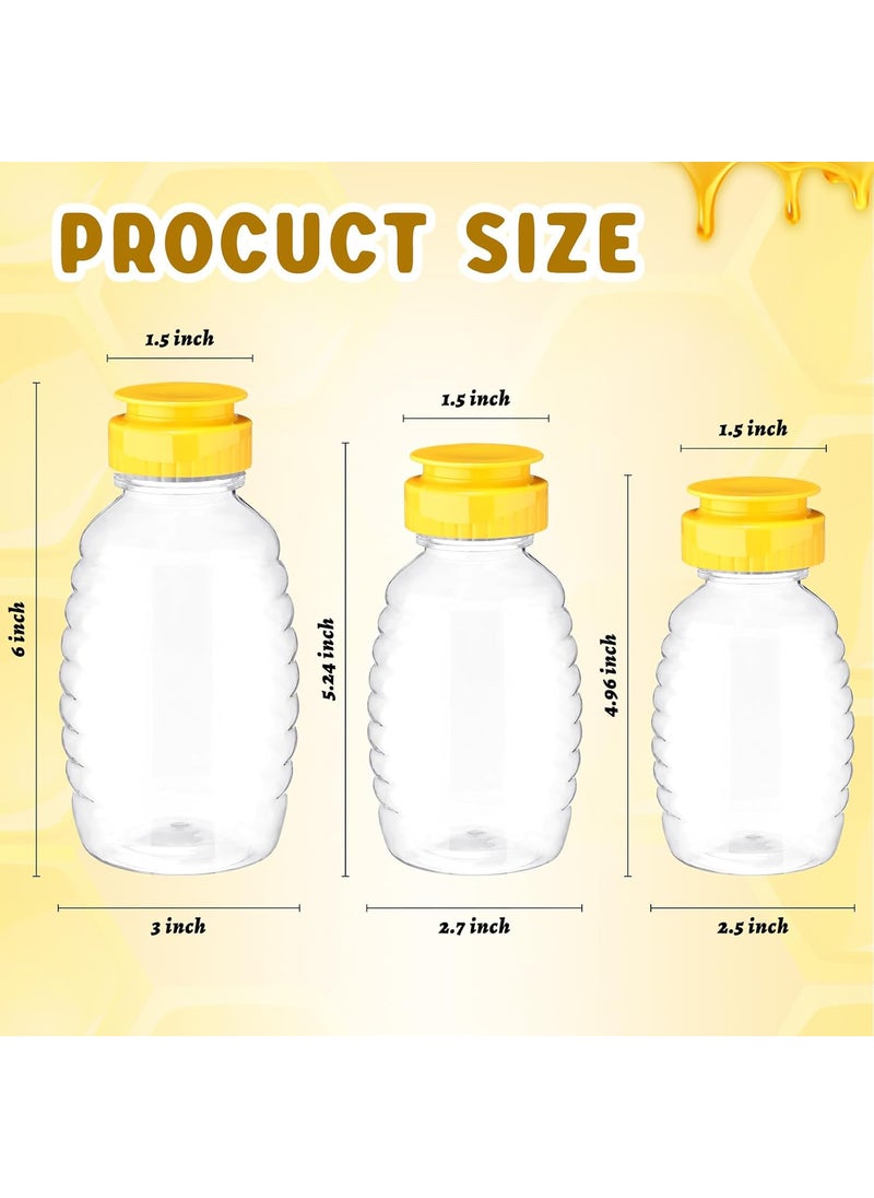 Nosiny Nosiny 72 Pack 8 oz 12 oz 18 oz Honey Bottles Clear Plastic Squeeze Bottle Empty Refillable Jar Dispenser with Leak Proof Flip Caps Honey Containers for Storing and Dispensing  - Image 2