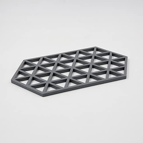 DHRUSIMI Silicone Trivet Mat for Hot Pans and Pots Counter Mat Heat Resistant Table Drying Mat for Kitchen Cooking Counter, Plates to Protect Table and Restaurant. (Grey) - Image 3