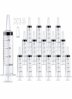 KASTWAVE 20ml Plastic Syringe, Large Syringes Tools for Liquid, Sterile and Individually Sealed for Measuring, Watering, Refilling, Feeding Pets, Scientific Labs, Oil or Glue Applicator, 16 Pack  - Image 1