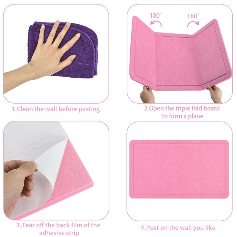 Vuzvuv Pink 28"x16" Large Cork Board with 50 Push Pins for Valentine's Day, Self-Adhesive Bulletin Board for Wall, Felt Pin Vision Board for Paste Notes,Schedules Offices Home - Image 3