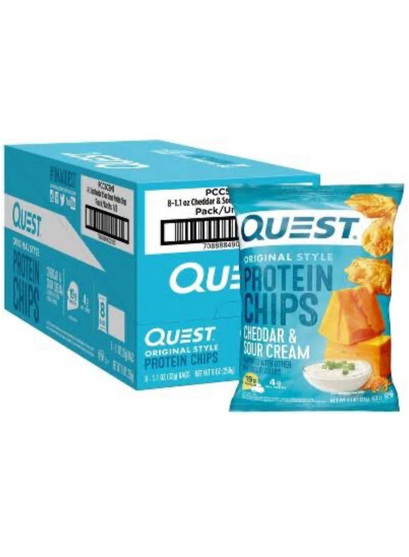 Quest Tortilla Style Protein Chips Cheddar & Sour Cream (Pack of 8) - Image 1