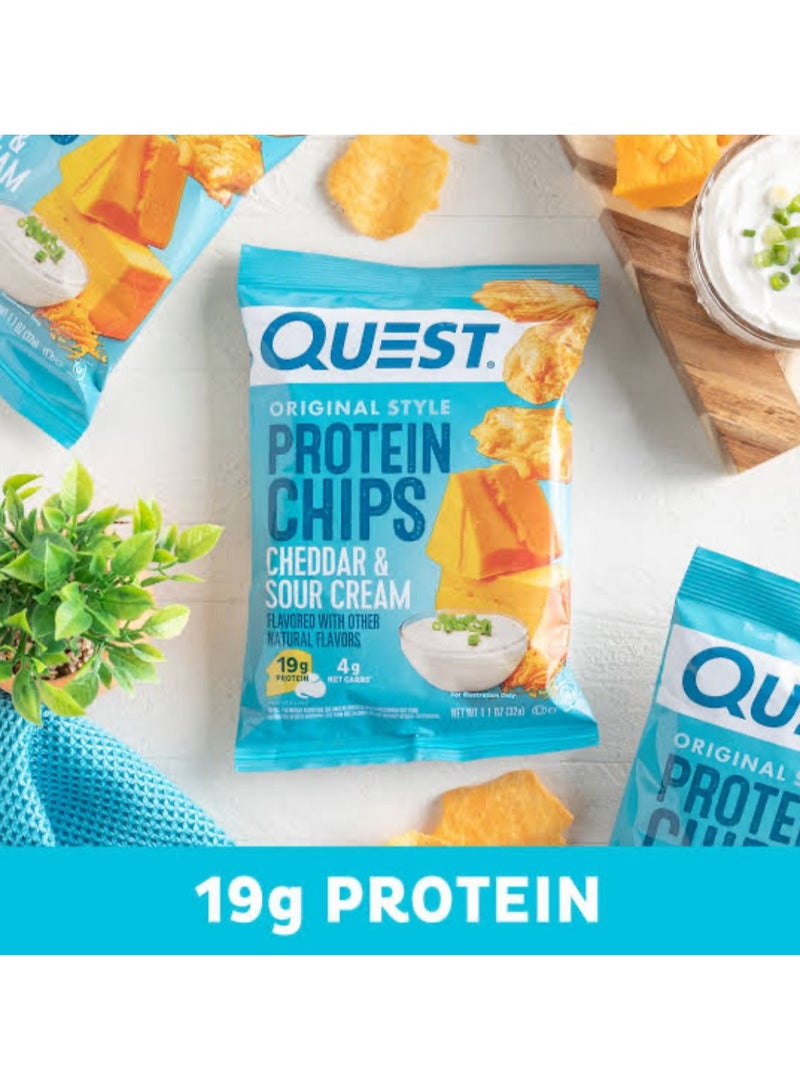 Quest Tortilla Style Protein Chips Cheddar & Sour Cream (Pack of 8) - Image 3
