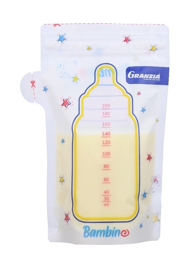  جرانزيا كاسيه لاتيه – أكياس حفظ حليب الثدي | 30 كيس مقاوم للتسرب، خالية من BPA، مع فتحة صب، غلق محكم، قاعدة مستقرة ومكان لتسجيل التاريخ - Image 3