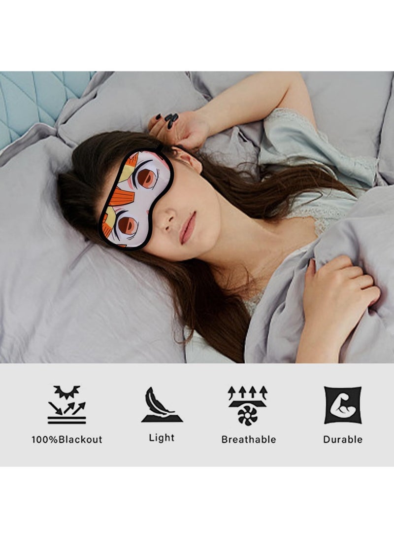SYOSI Anime Demon Slayer Sleep Eye Mask Agatsuma Zenitsu Sleep Mask Blinders for Sleep 100% Blackout Eye Mask for Sleeping, Night Blindfold for Women Men,Contains Ice Pack - Image 4