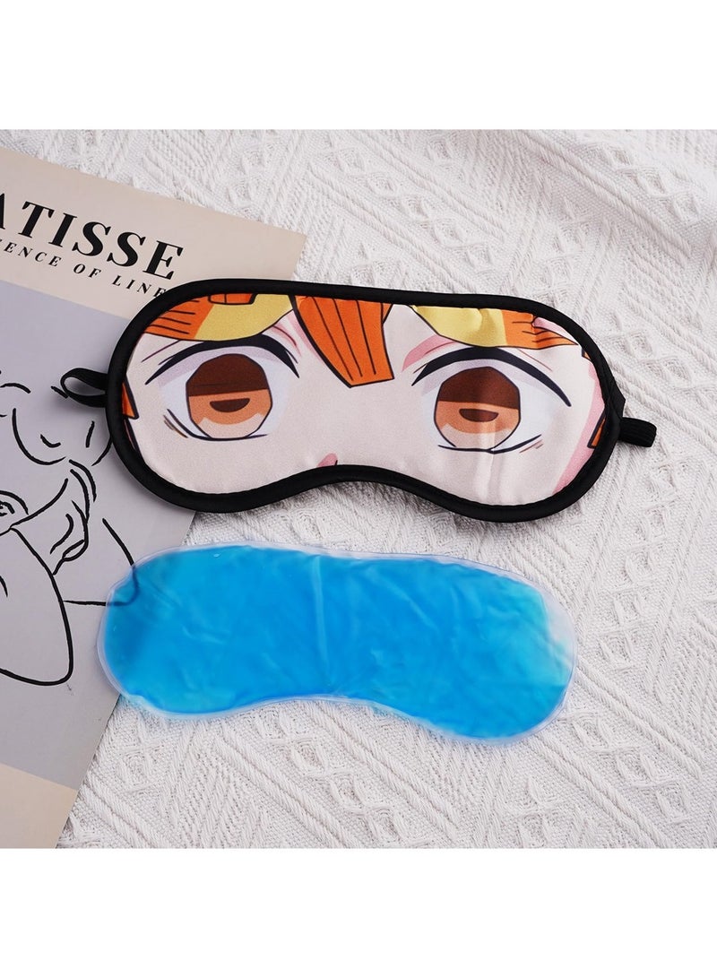 SYOSI Anime Demon Slayer Sleep Eye Mask Agatsuma Zenitsu Sleep Mask Blinders for Sleep 100% Blackout Eye Mask for Sleeping, Night Blindfold for Women Men,Contains Ice Pack - Image 3