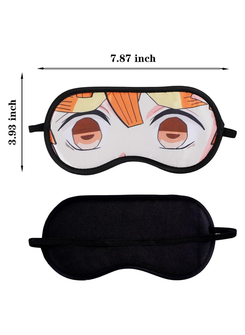 SYOSI Anime Demon Slayer Sleep Eye Mask Agatsuma Zenitsu Sleep Mask Blinders for Sleep 100% Blackout Eye Mask for Sleeping, Night Blindfold for Women Men,Contains Ice Pack - Image 2