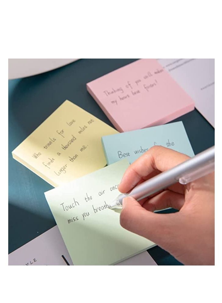 Deli ملاحظات لاصقة 4 وسادات بحجم 3x3 بوصة بألوان باستيل - Image 4