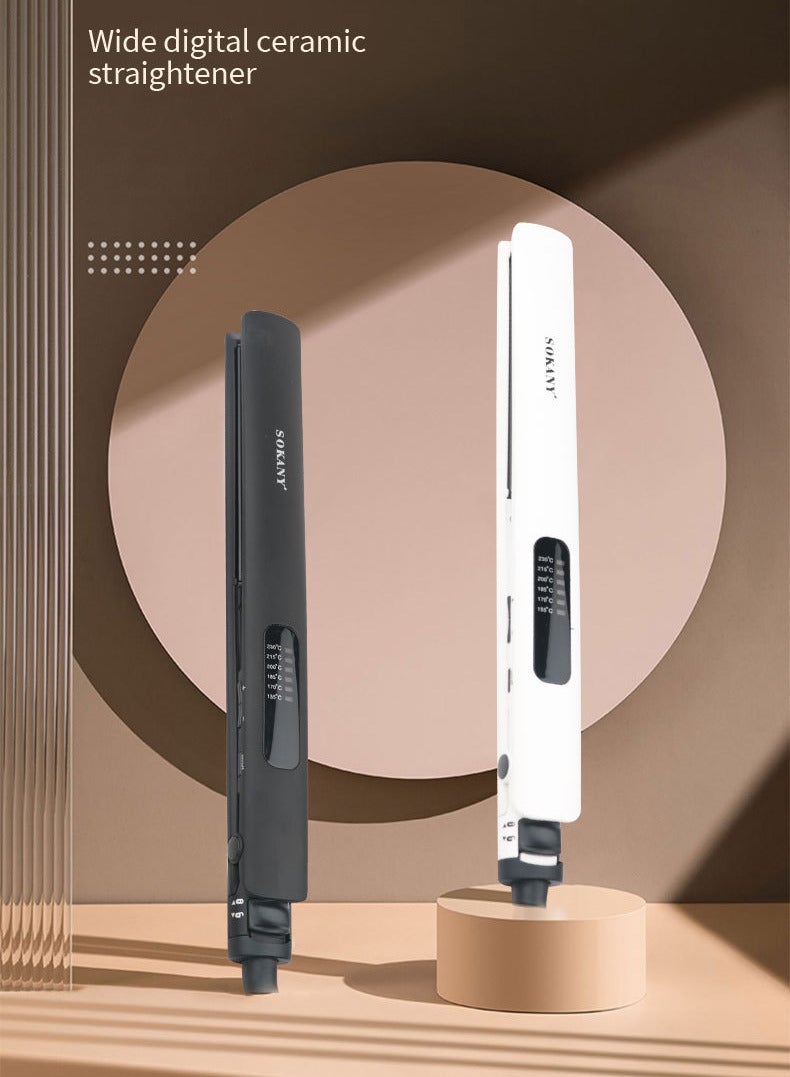 sokany Hair Straightener,Ceramic Flat Iron,6 Heat Settings and Heats Up to 230°C,Anti-Frizz Styling for All Hair Types,SK-950B,Black - Image 2