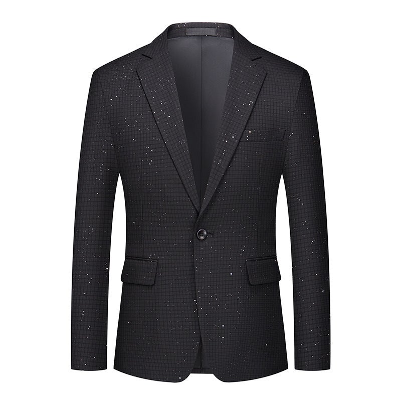 Cross-border Foreign Trade European Goods National Style Printing Mens Casual Suit Jacket Fashion Wedding Host Ceremony Dress Suit 2620 brown - Image 3